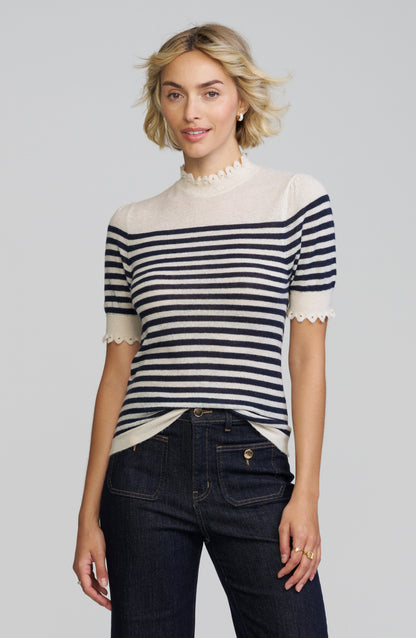 Striped Pointelle Sweater