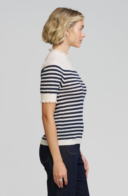 Striped Pointelle Sweater