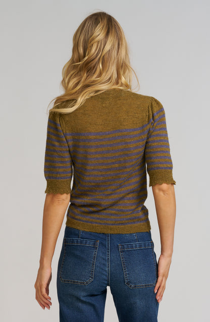 Striped Pointelle Sweater
