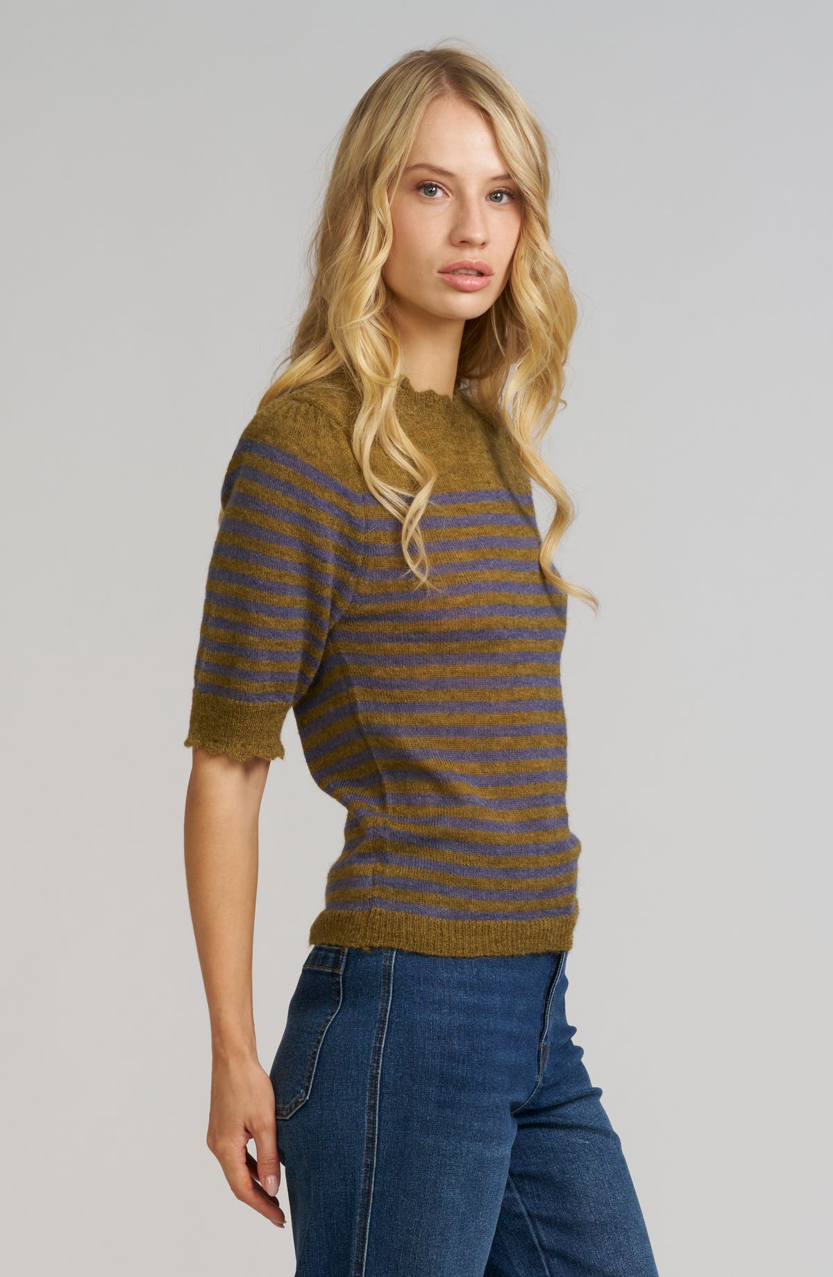 Striped Pointelle Sweater