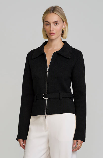 Belted Zip Sweater