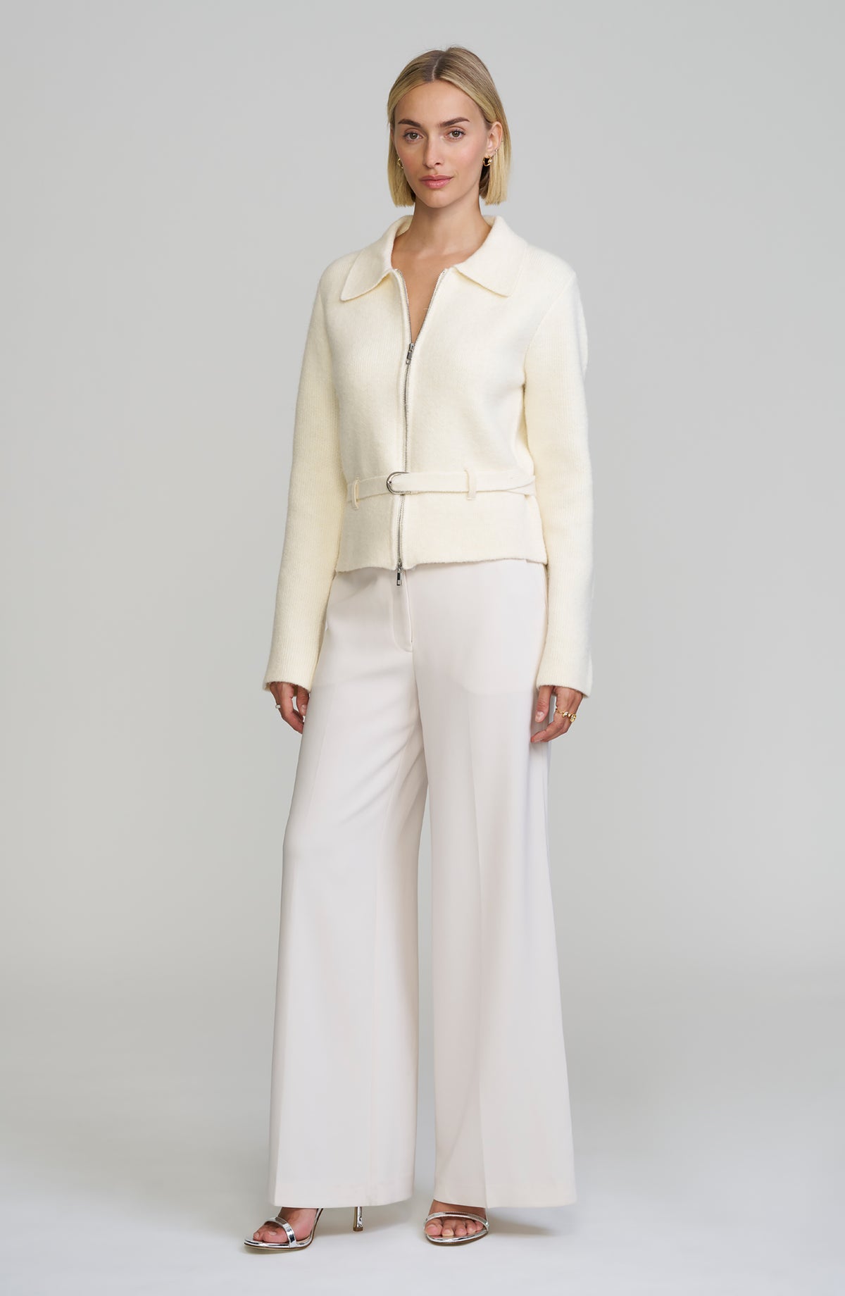 Belted Zip Sweater