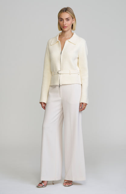 Belted Zip Sweater