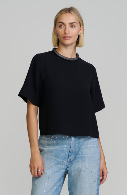 Embellished Neckline Top