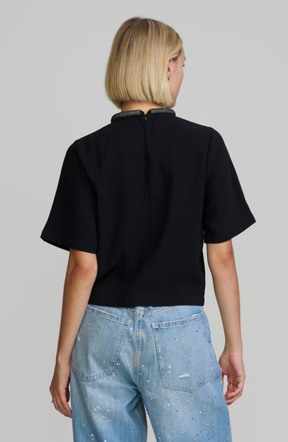 Embellished Neckline Top