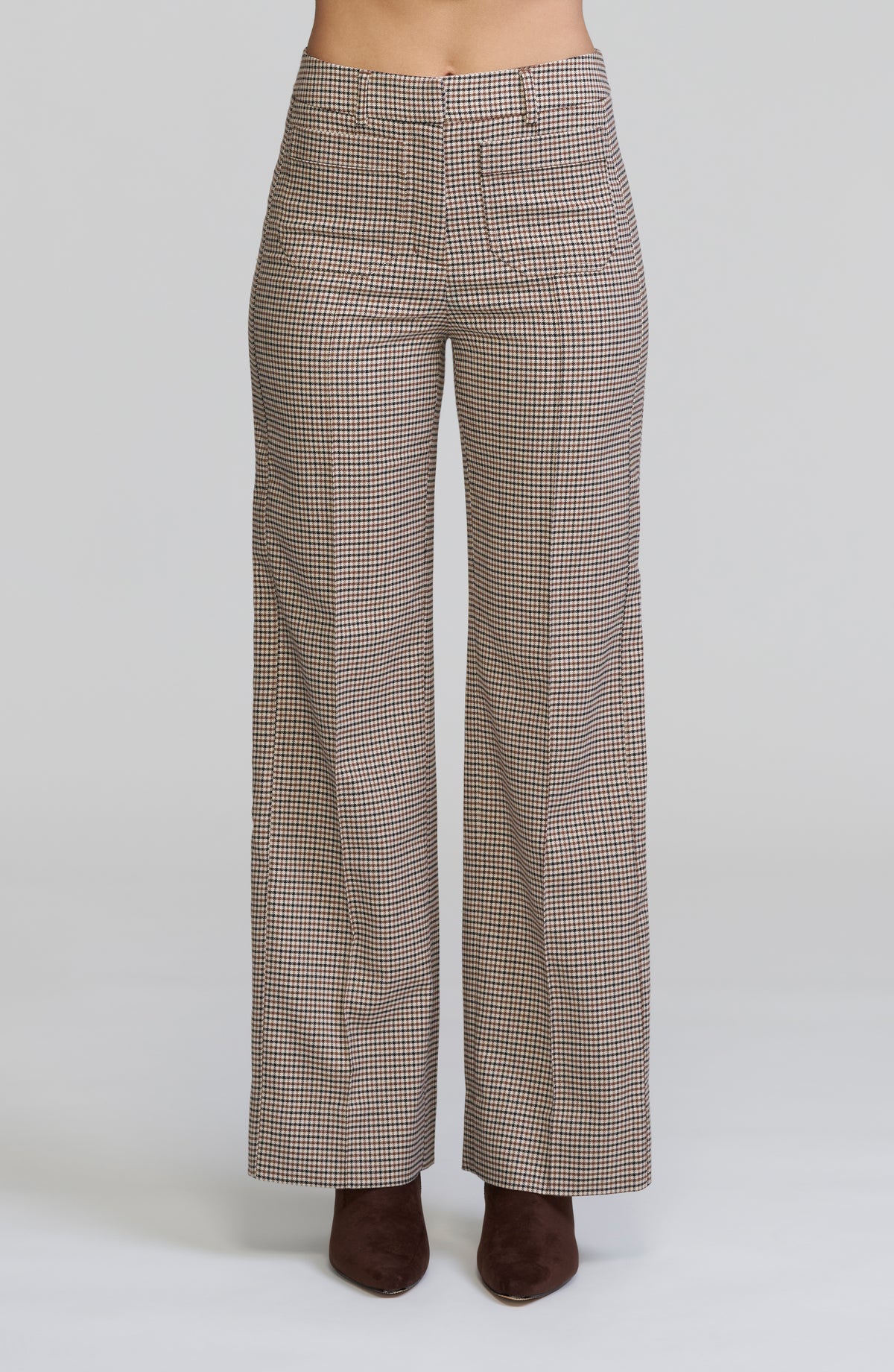 Convertible Wide Leg Plaid Pant