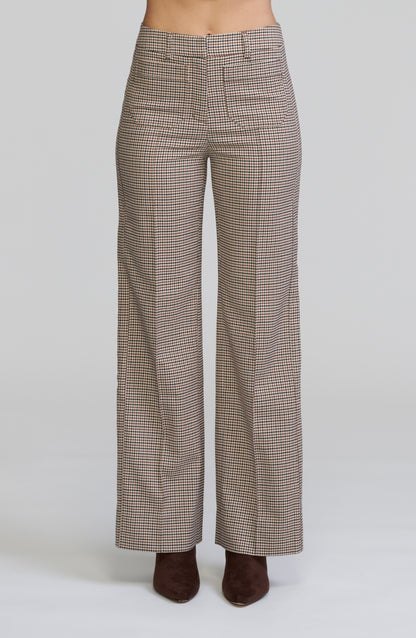 Convertible Wide Leg Plaid Pant