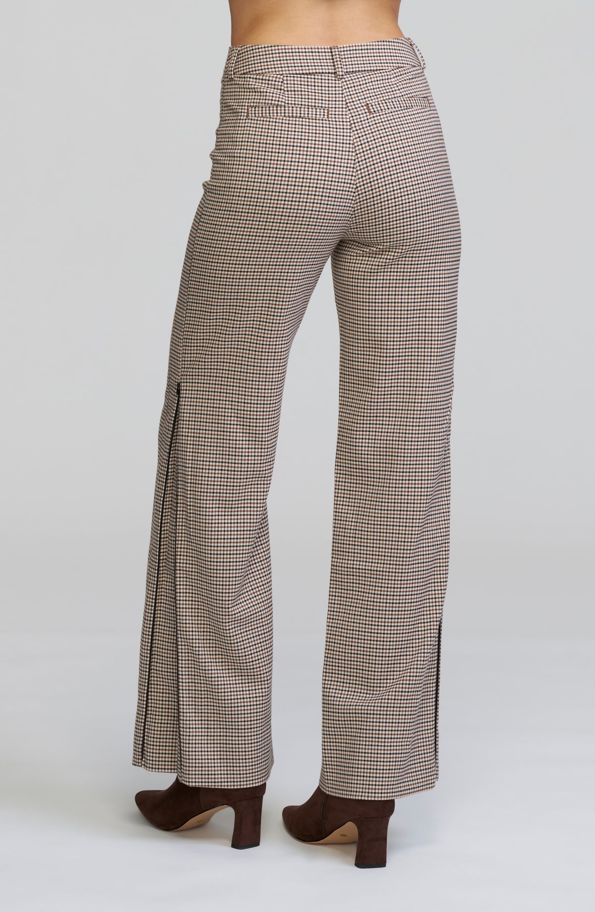 Convertible Wide Leg Plaid Pant