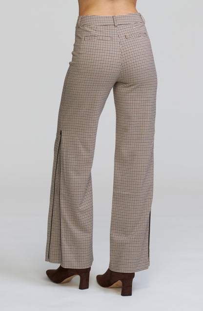 Convertible Wide Leg Plaid Pant