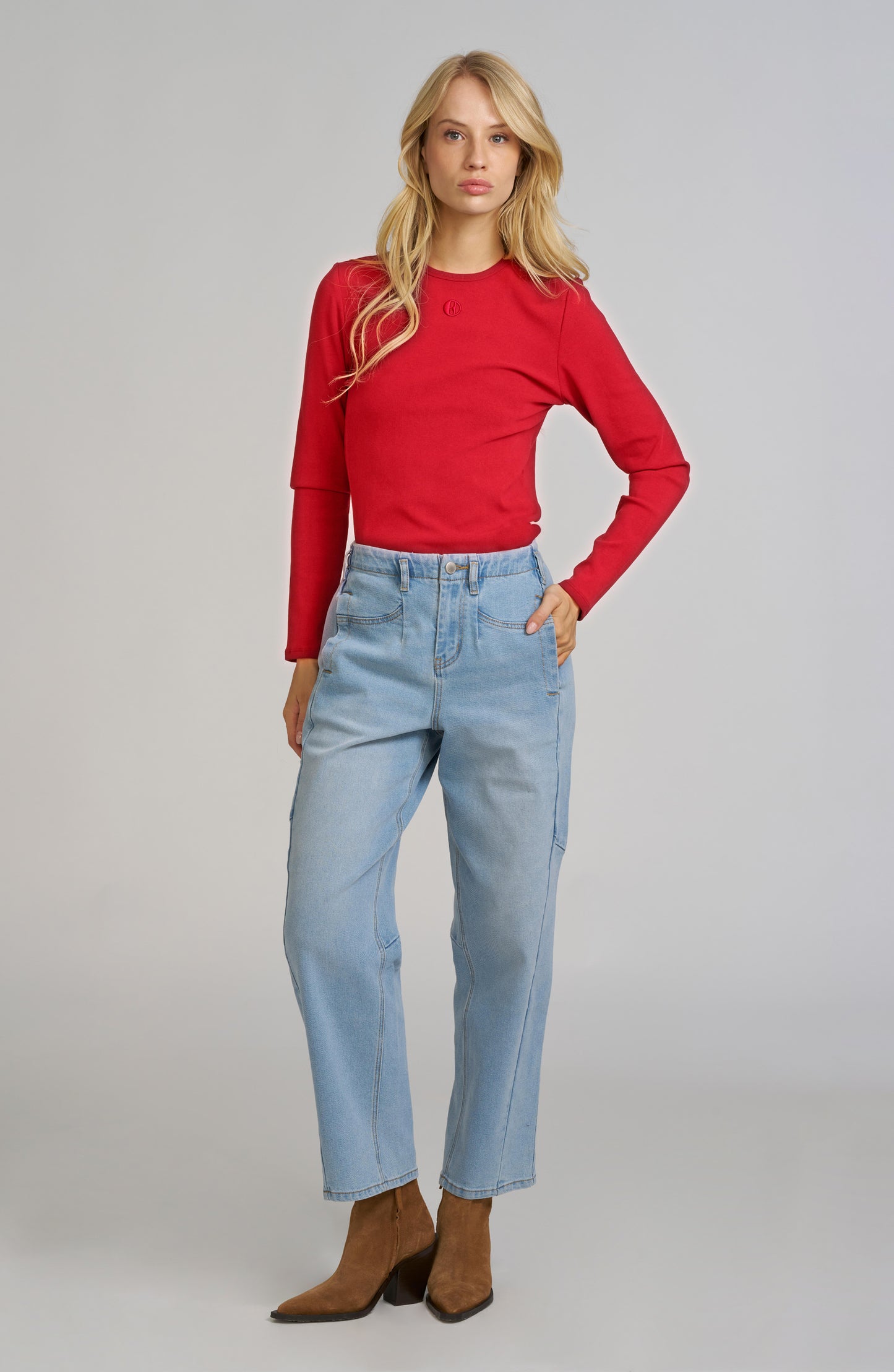 Elle Embroidered Long Sleeve Shirt