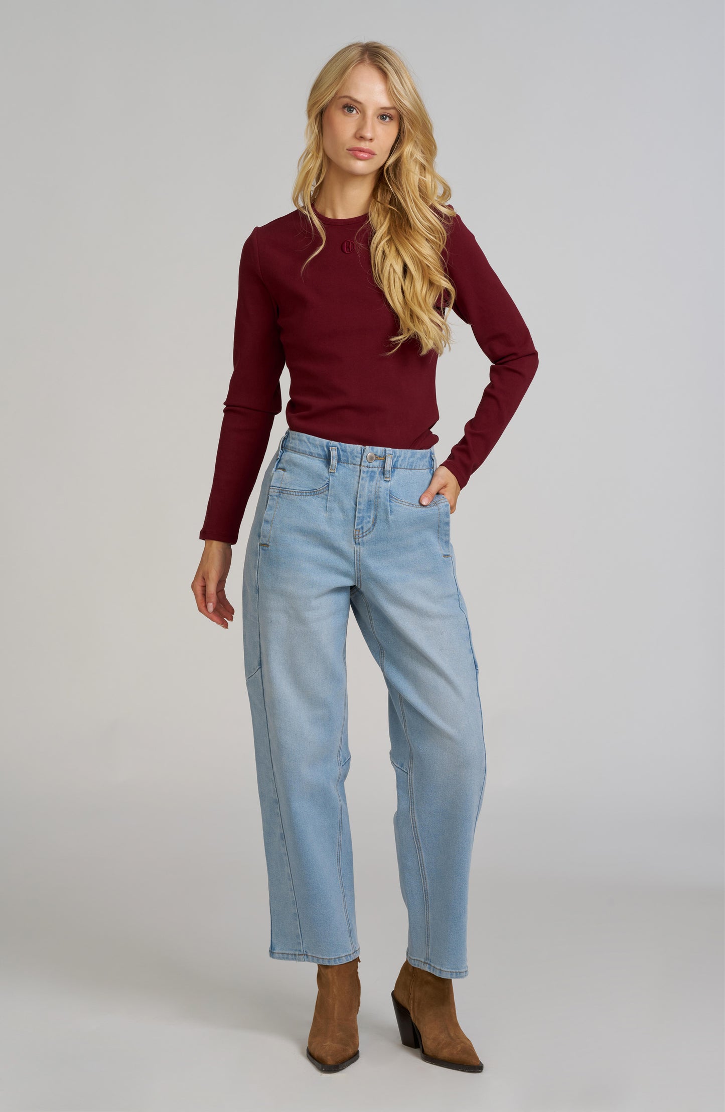 Elle Embroidered Long Sleeve Shirt
