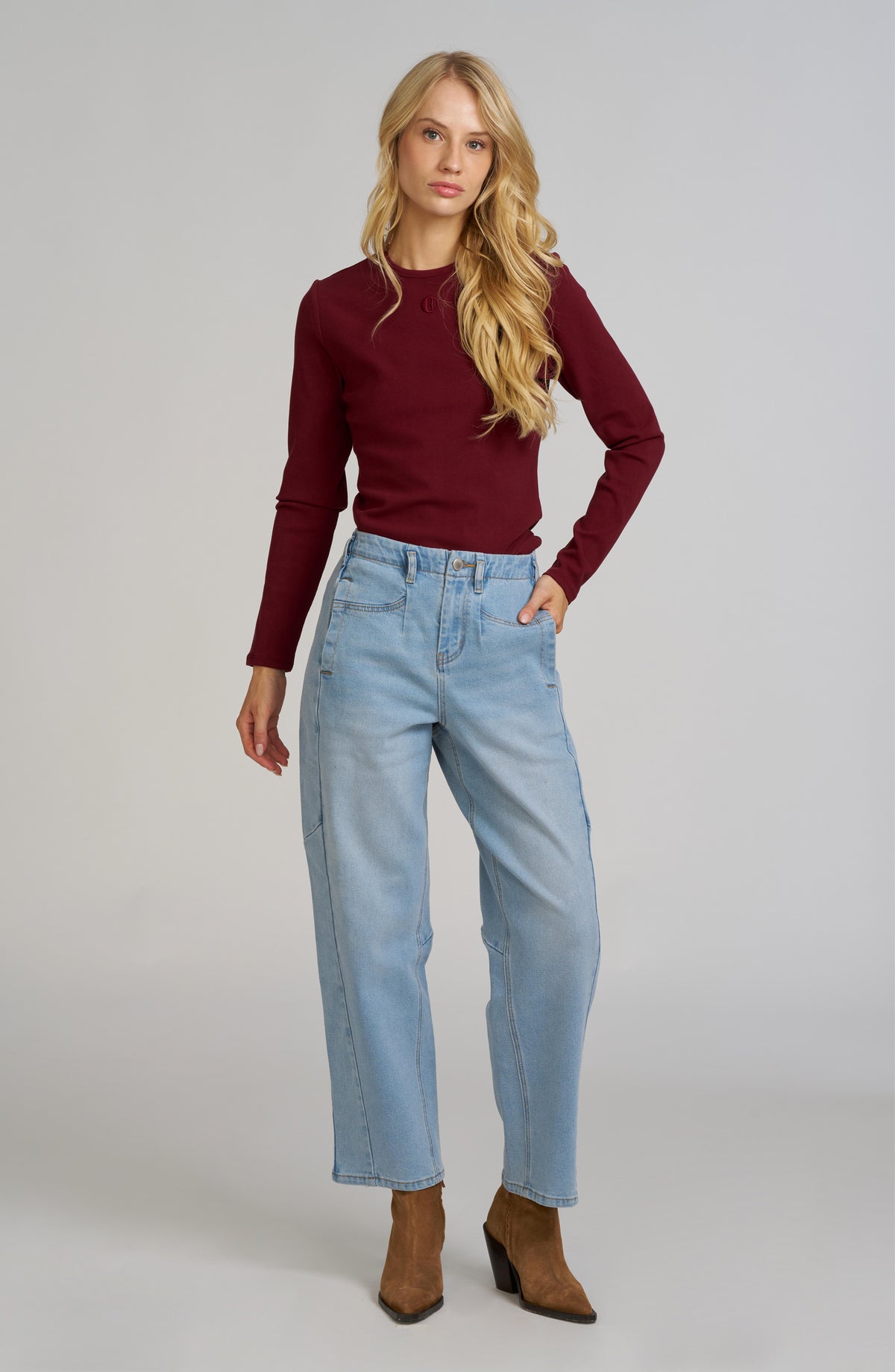 Elle Embroidered Long Sleeve Shirt