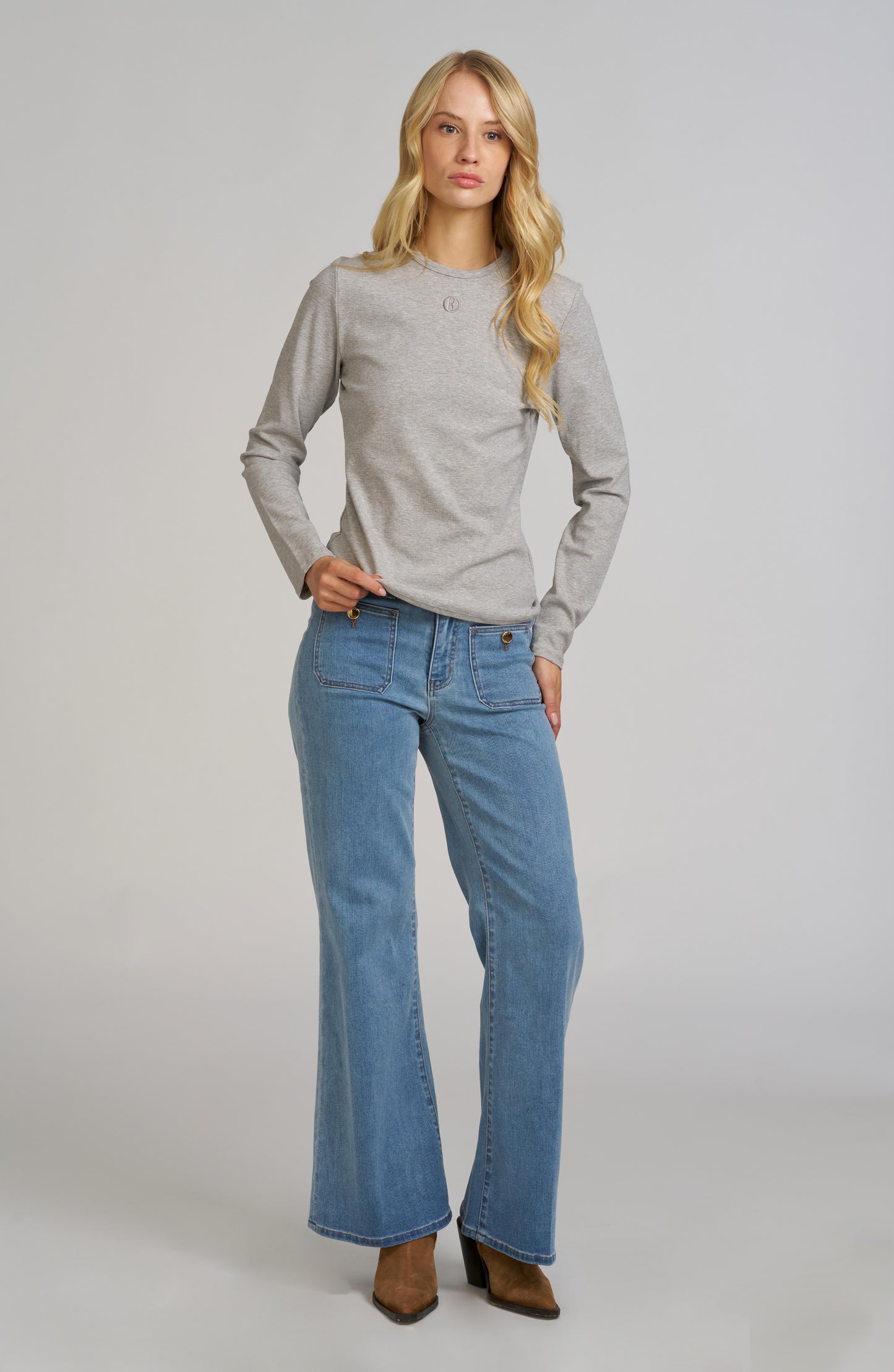Elle Embroidered Long Sleeve Shirt
