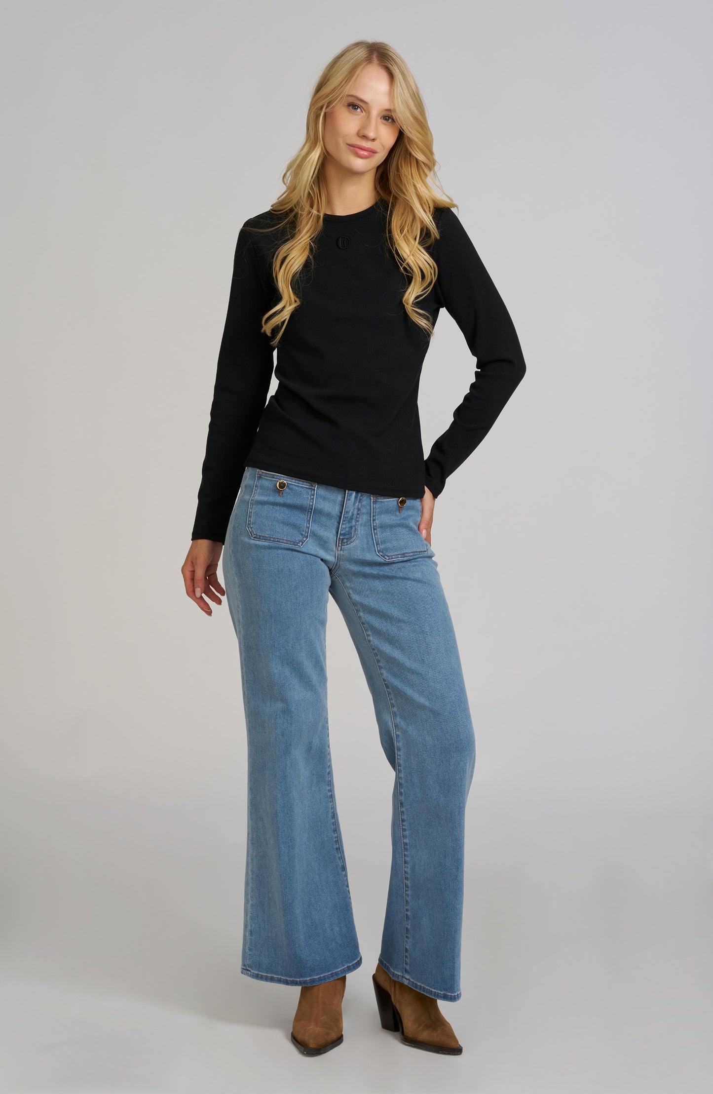 Elle Embroidered Long Sleeve Shirt