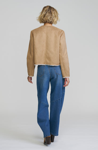 Faux Shearling Cropped Jacket