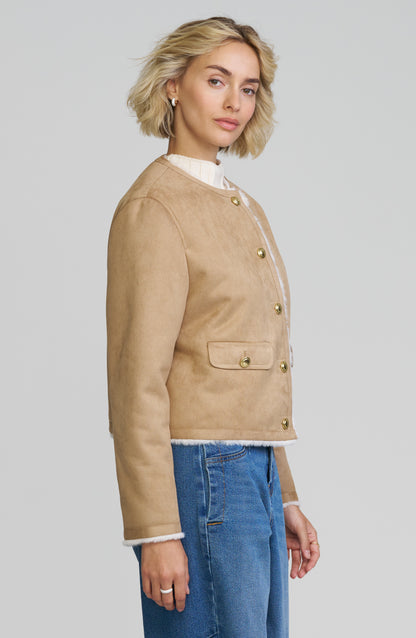 Faux Shearling Cropped Jacket