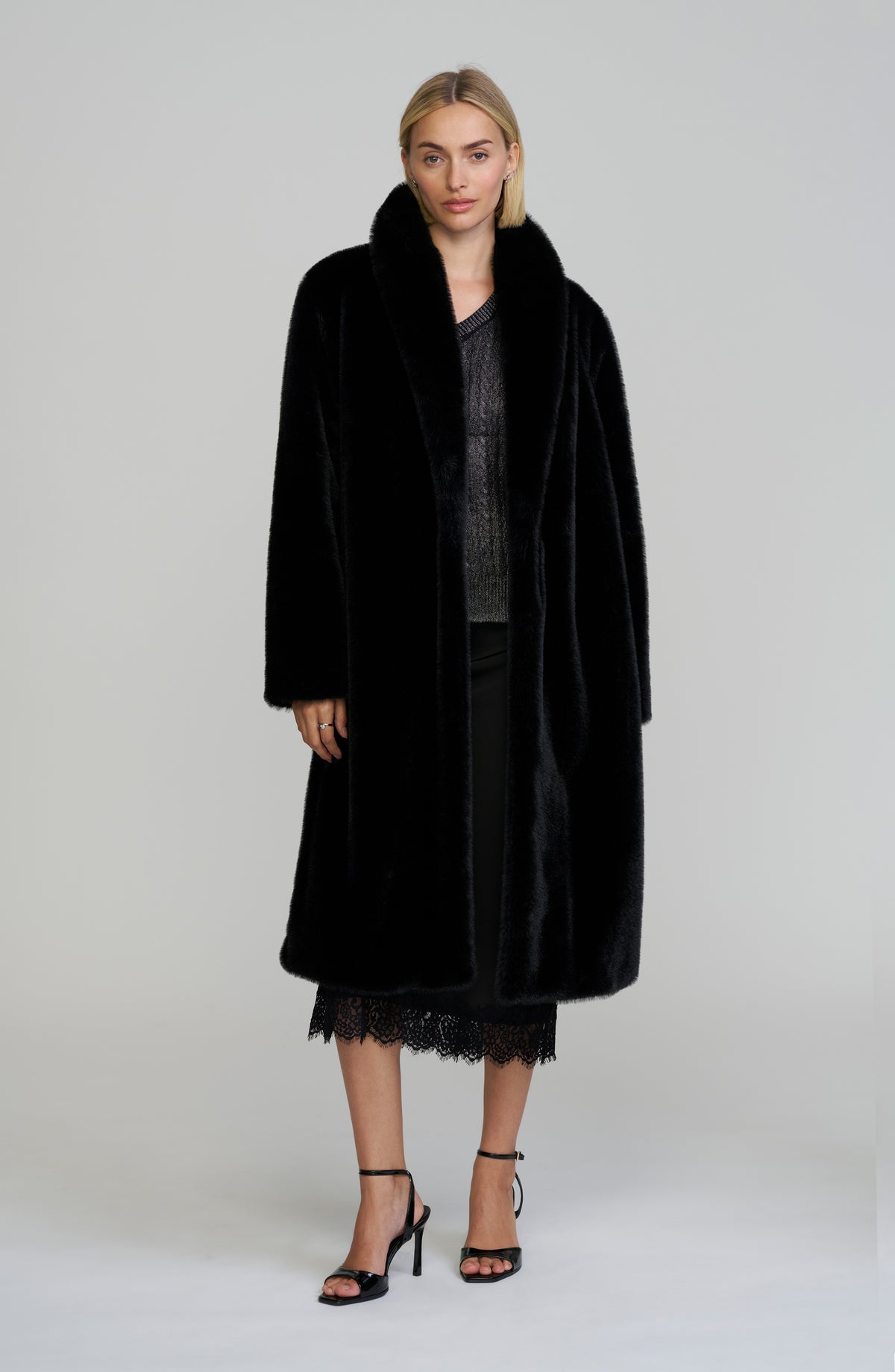 Faux Fur Full Length Coat
