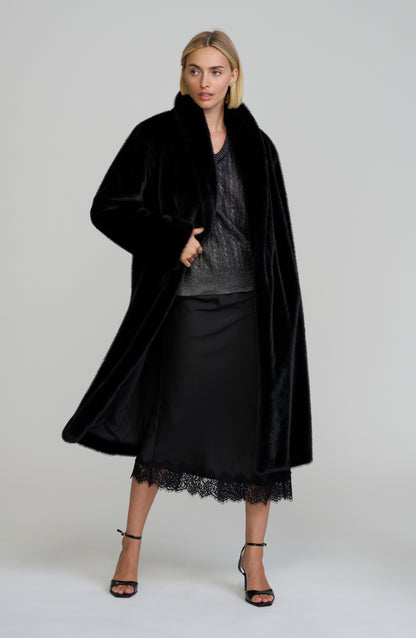 Faux Fur Full Length Coat