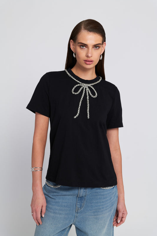 Embellished Bow Tee