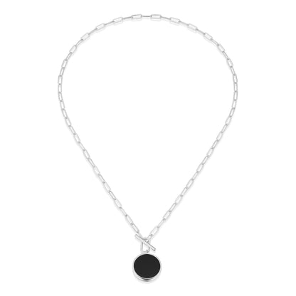Lustre Black Agate Toggle Necklace