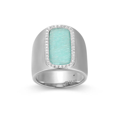 Allure 2.0 Wide Band Amazonite Ring