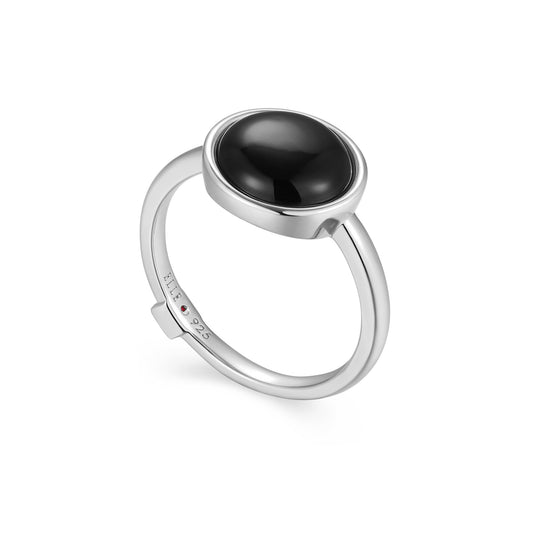 Lustre Black Agate Ring