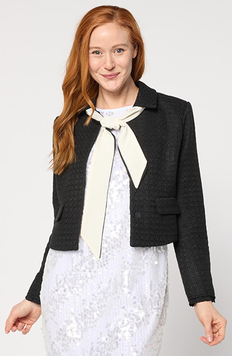 Tweed Jacket With Bow