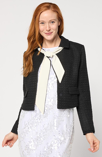Tweed Jacket With Bow